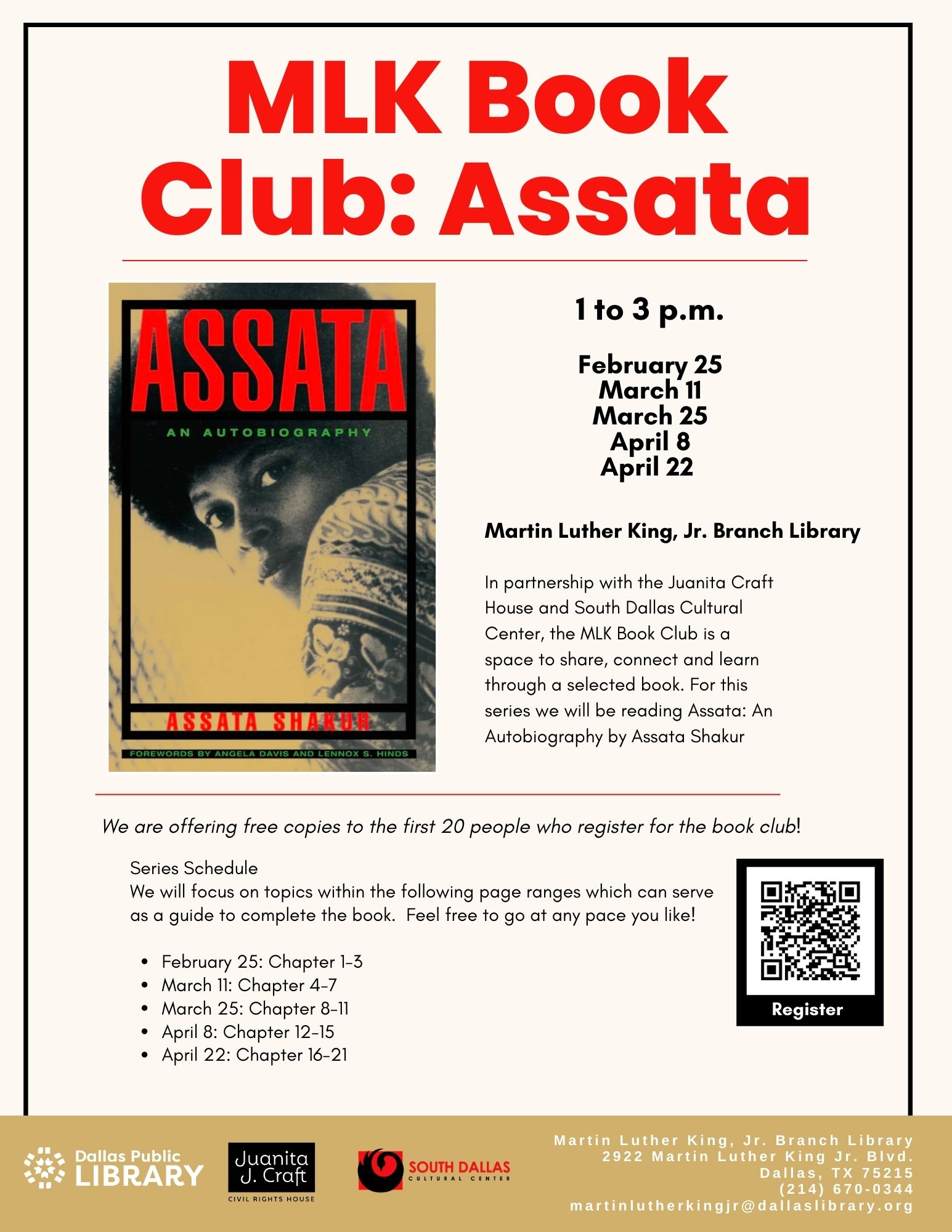 MLK Book Club: Assata @ MLK Branch Library