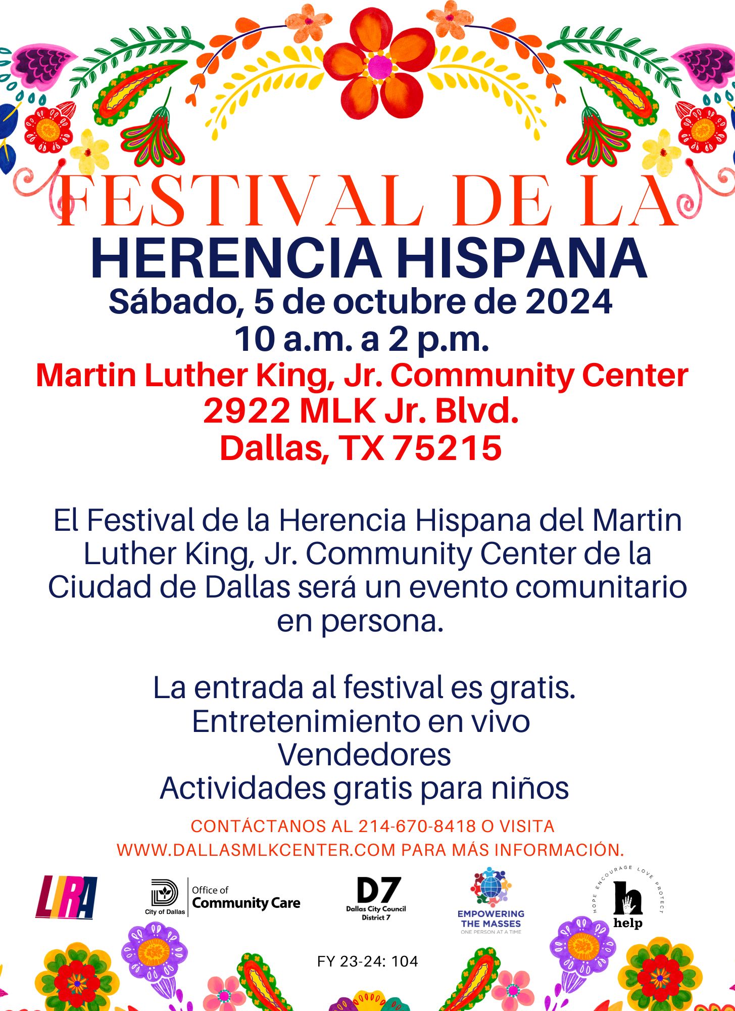 2024 MLK Hispanic Heritage Festival Spanish | The Martin Luther King ...