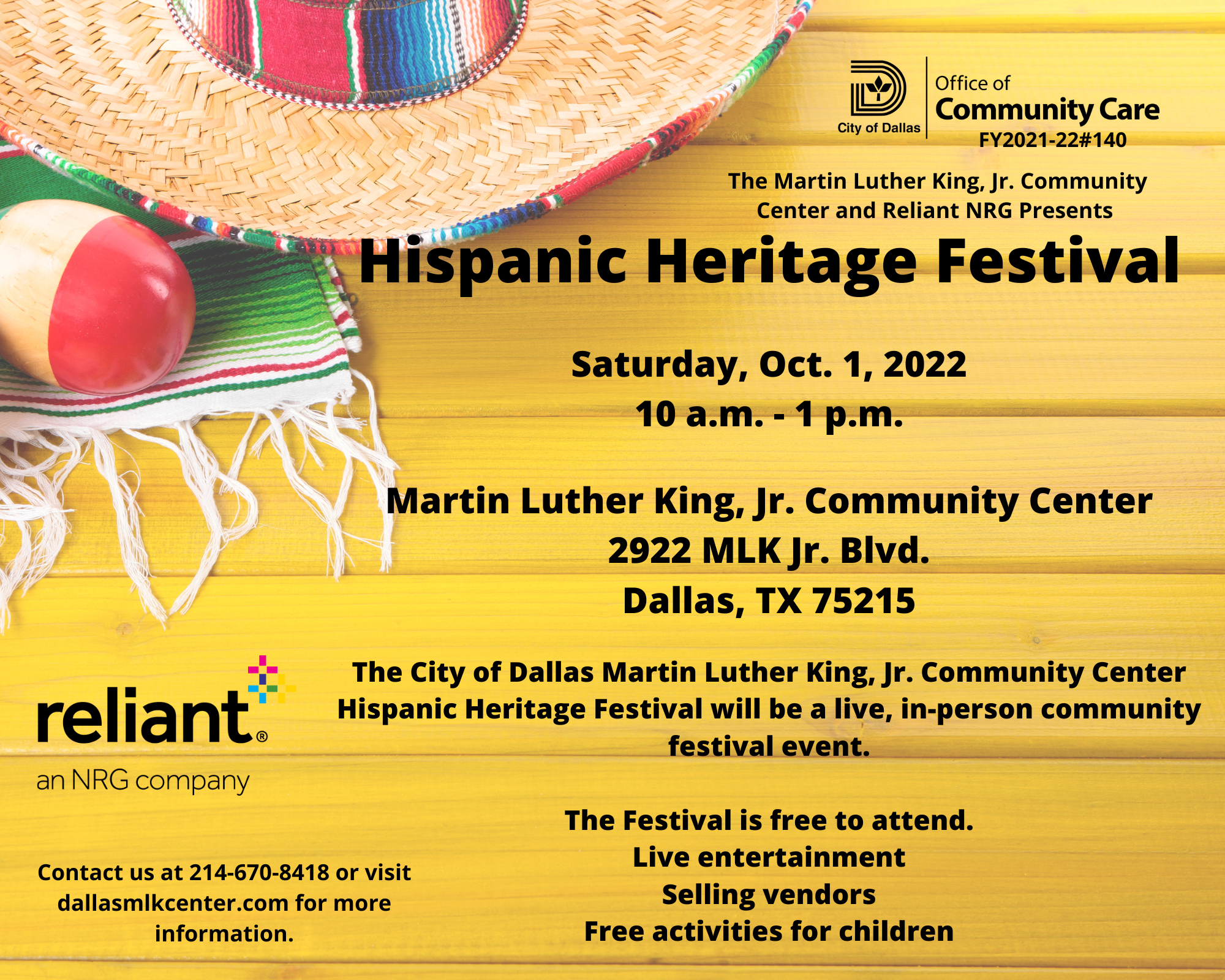 2022 MLK Hispanic Heritage Flyer | The Martin Luther King, Jr ...