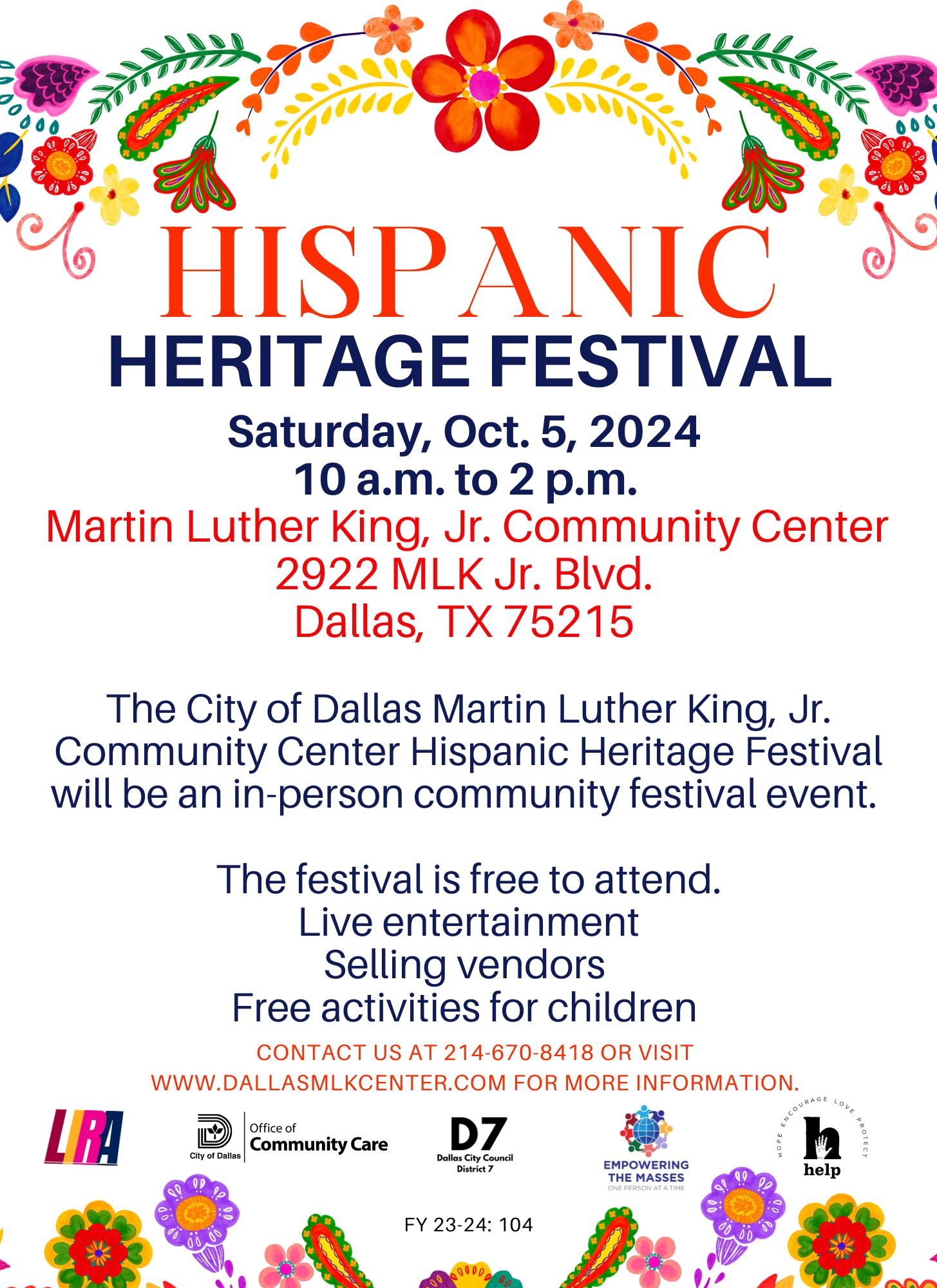 2024 MLK Hispanic Heritage Festival | The Martin Luther King, Jr ...